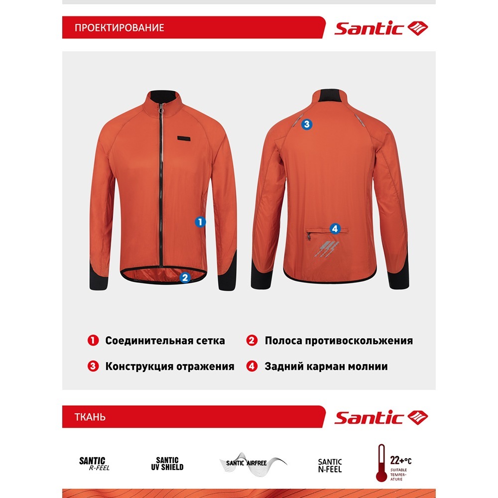 Santic Cycling Jackets Summer  - Cycling Commuter Jacket avis et prix
