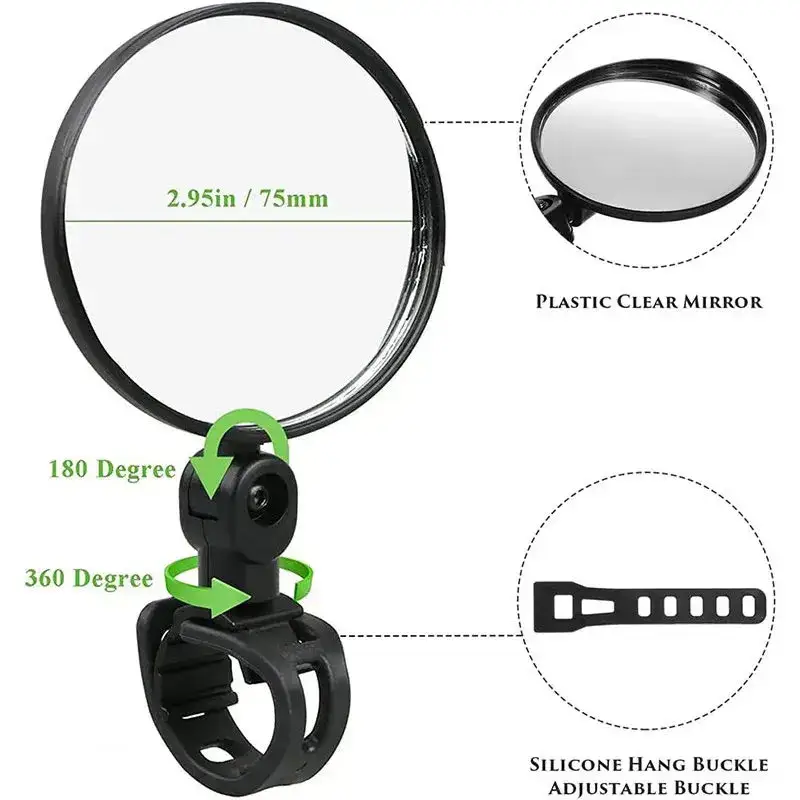 Universal Bicycle Rearview Mir - Mirror Handlebar Convex avis et prix