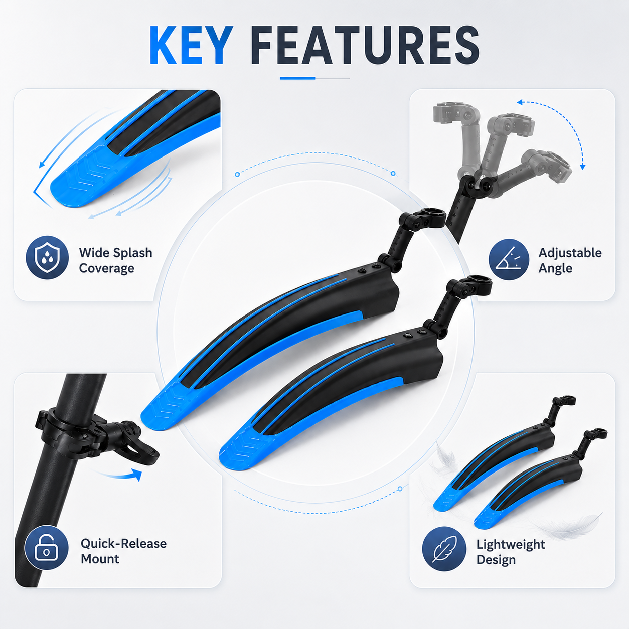 PINMOAP 2PCS Bicycle Mudguard  - Cycling Commute Rain avis et prix