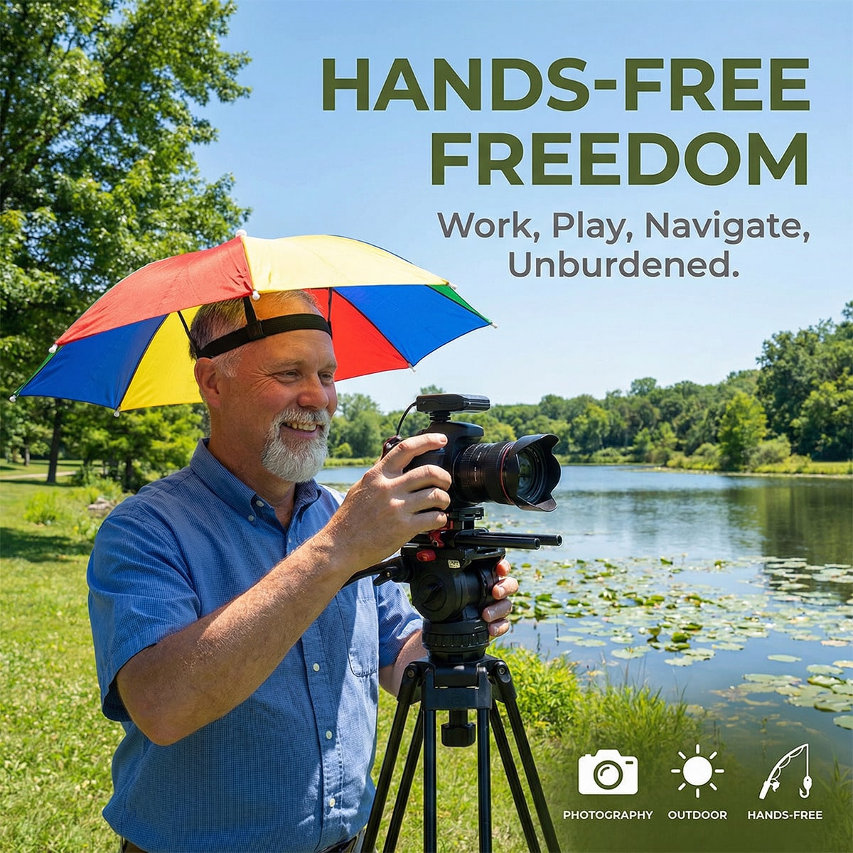 Hands Free Head Wear Umbrella  - Cycling Commute Rain avis et prix