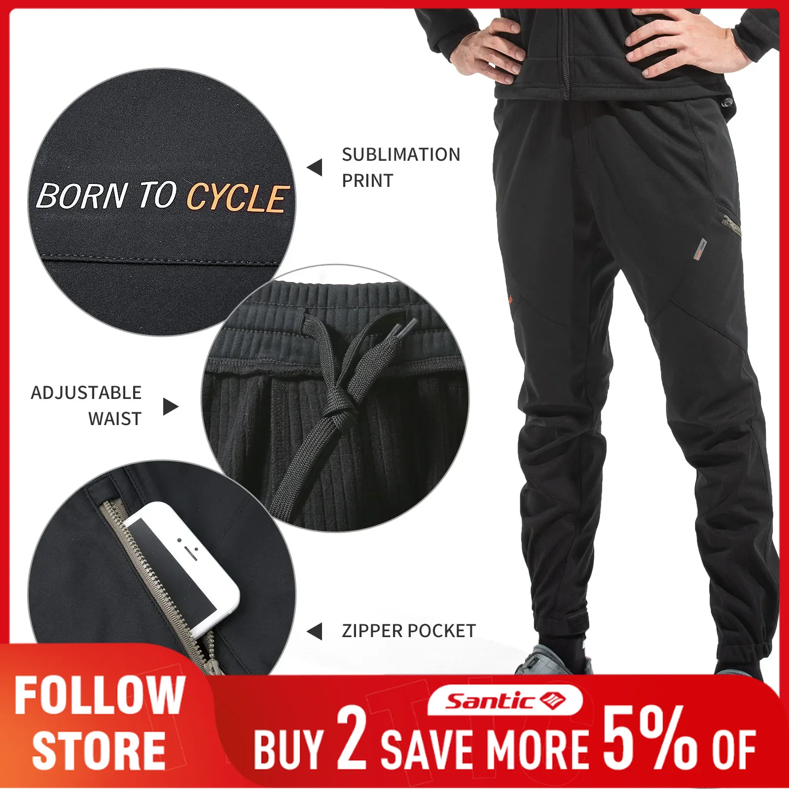 Santic Casual Cycling Pants Me - Cycling Commute Pants avis et prix