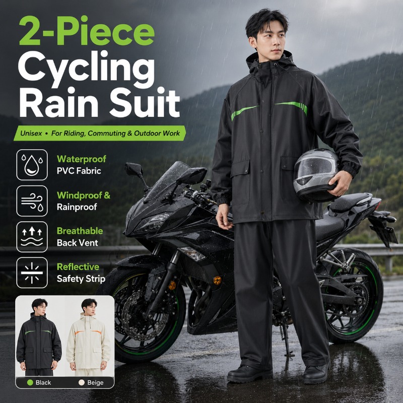 Unisex 2-Piece Waterproof Cycl - Cycling Commute Rain avis et prix