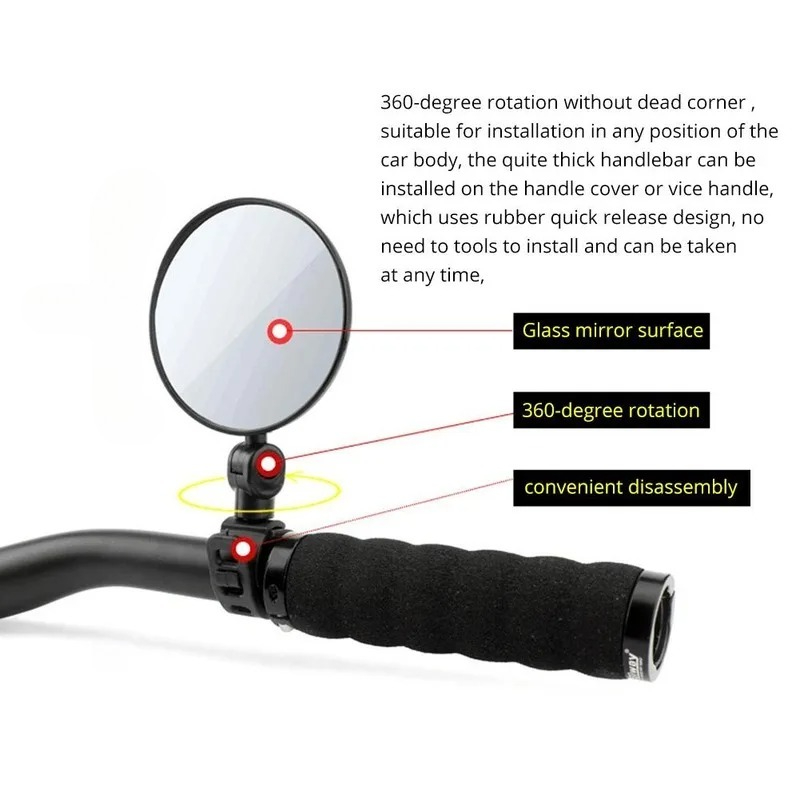 Bicycle Rearview Handlebar Mir - Mirror Handlebar Convex avis et prix