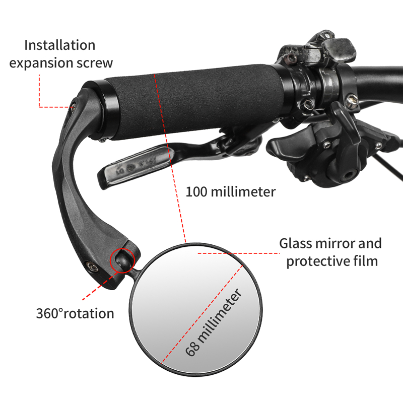 WEST BIKING Bicycle HD Rearvie - Mirror Handlebar Convex avis et prix