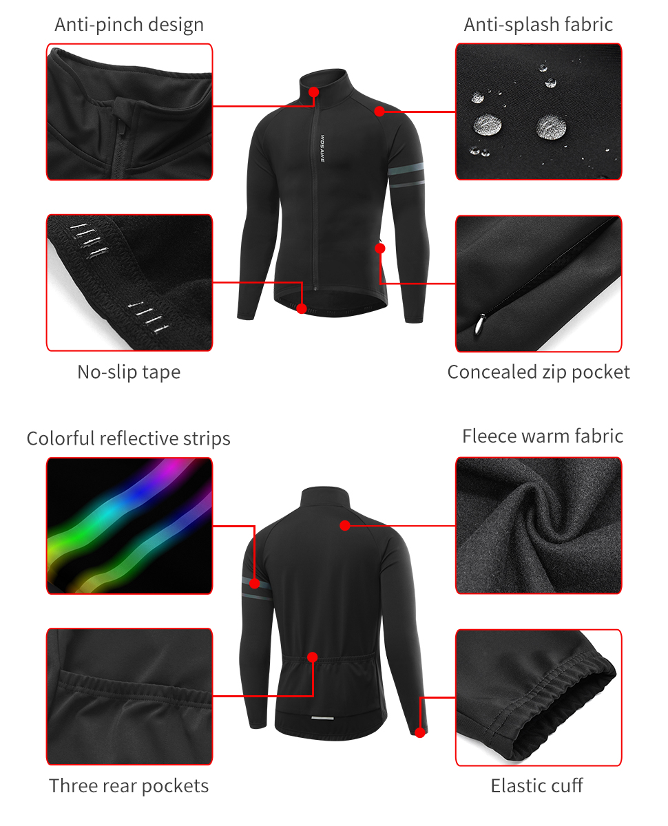 WOSAWE Men'sThermal Winter Cyc - Cycling Commuter Jacket avis et prix
